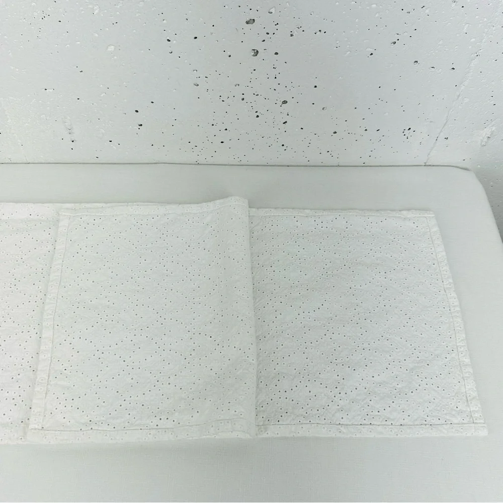 Unbranded White Eyelet Table Runner 13 x 66”